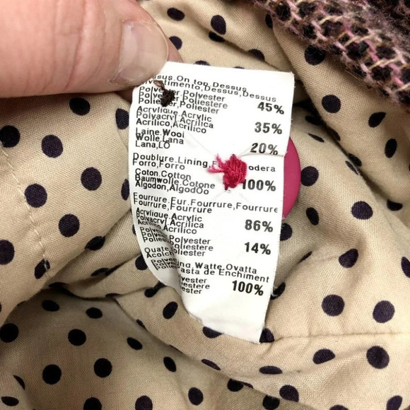 Catimini coat wool blend brown and pink size 18 months - Picture 7 of 9